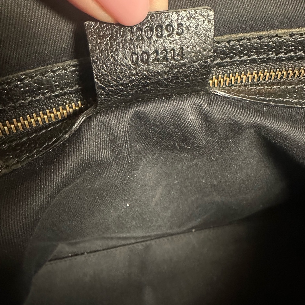 Gucci GG Canvas Tote Bag In Black Leather With Studs - Picture 12 of 16